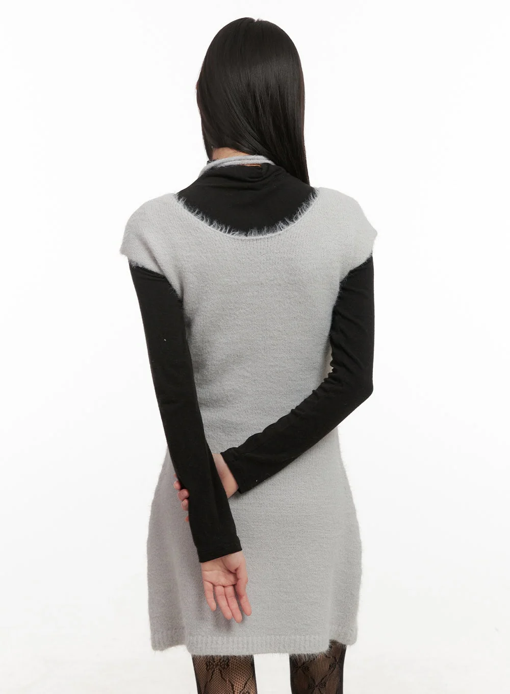 Slim-Fit Wool Blend Mini Dress CJ506 - Image 6