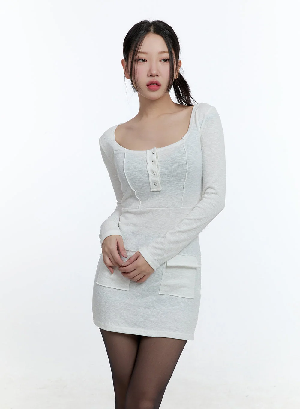 SlimFit Pocketed Mini Dress CD420 - Image 8