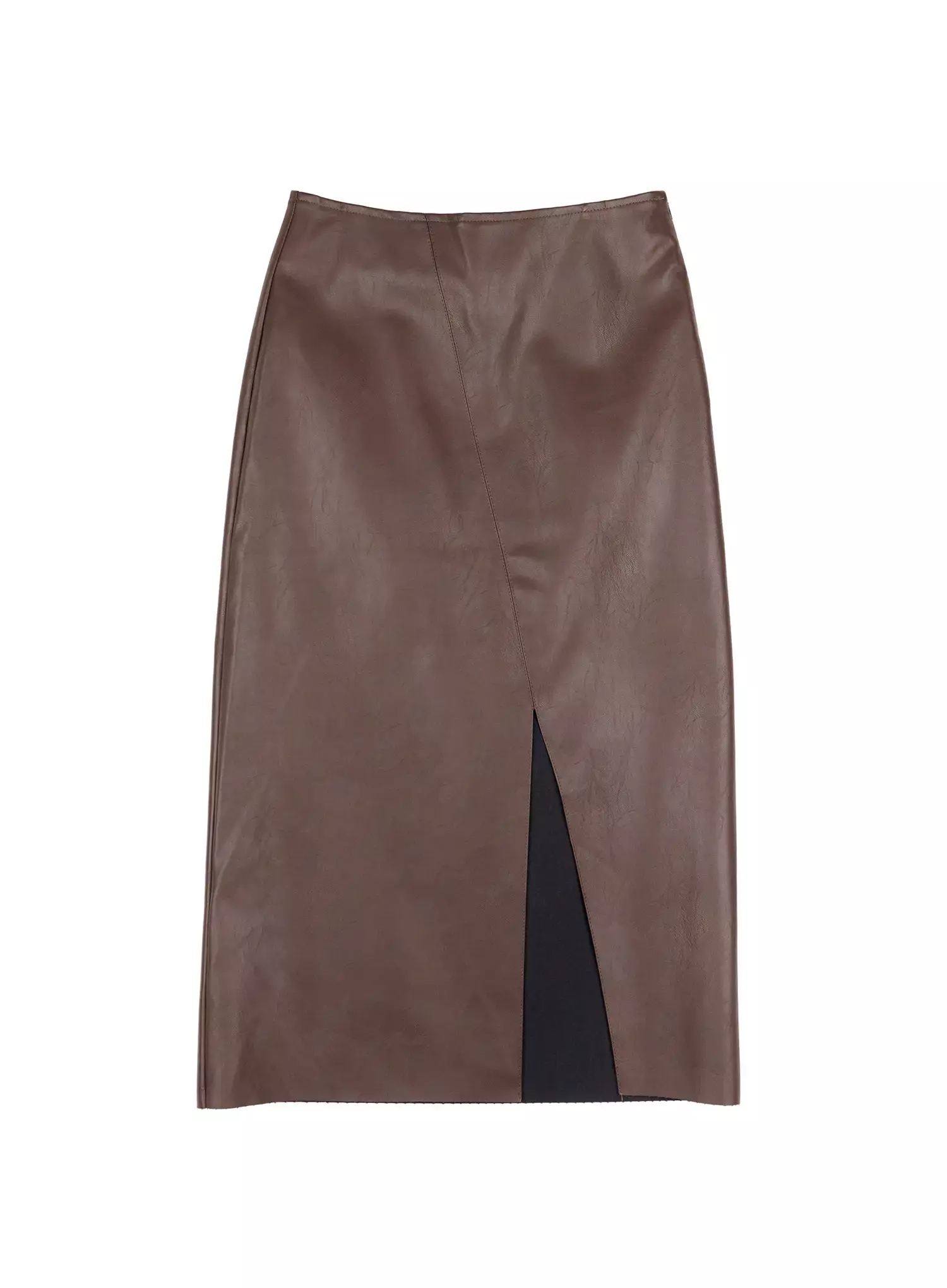 Slit Faux Leather Maxi Skirt ID504 - Image 15