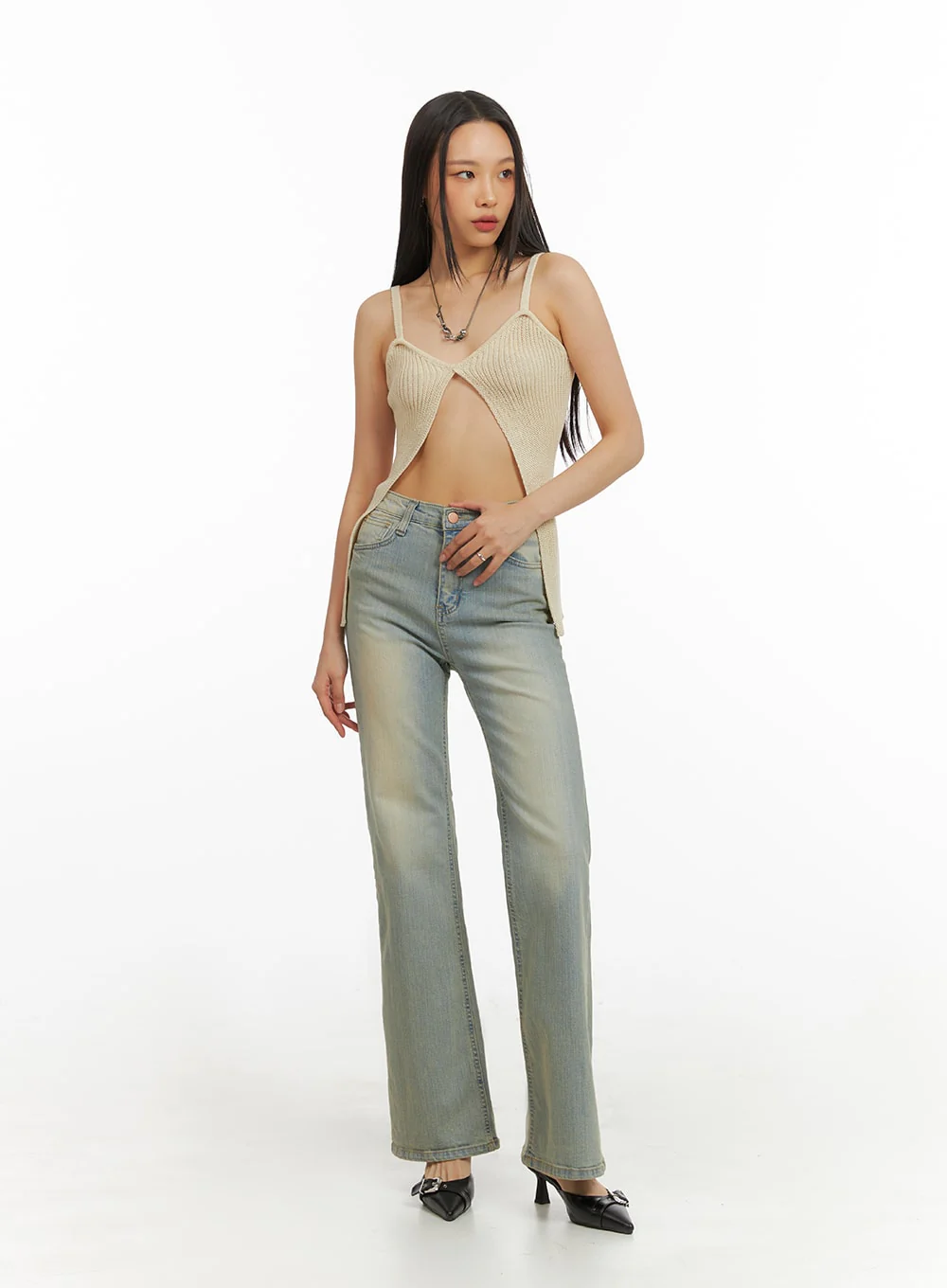 Slit Knit Cami Top IA417 - Image 2