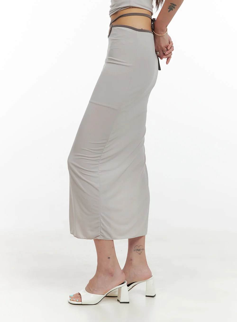 Slit Out Solid Midi Skirt CL405 - Image 6