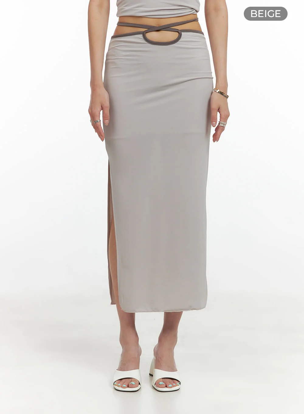 Slit Out Solid Midi Skirt CL405 - Image 8