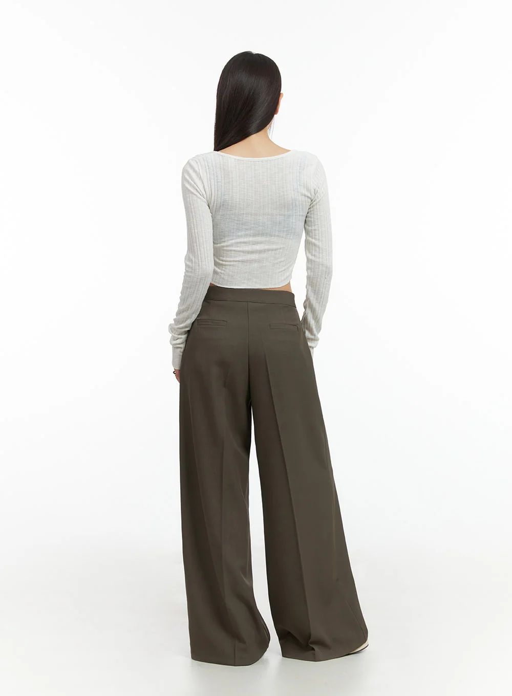 Slit Zip-Up Square Neck Crop Top IS402 - Image 8