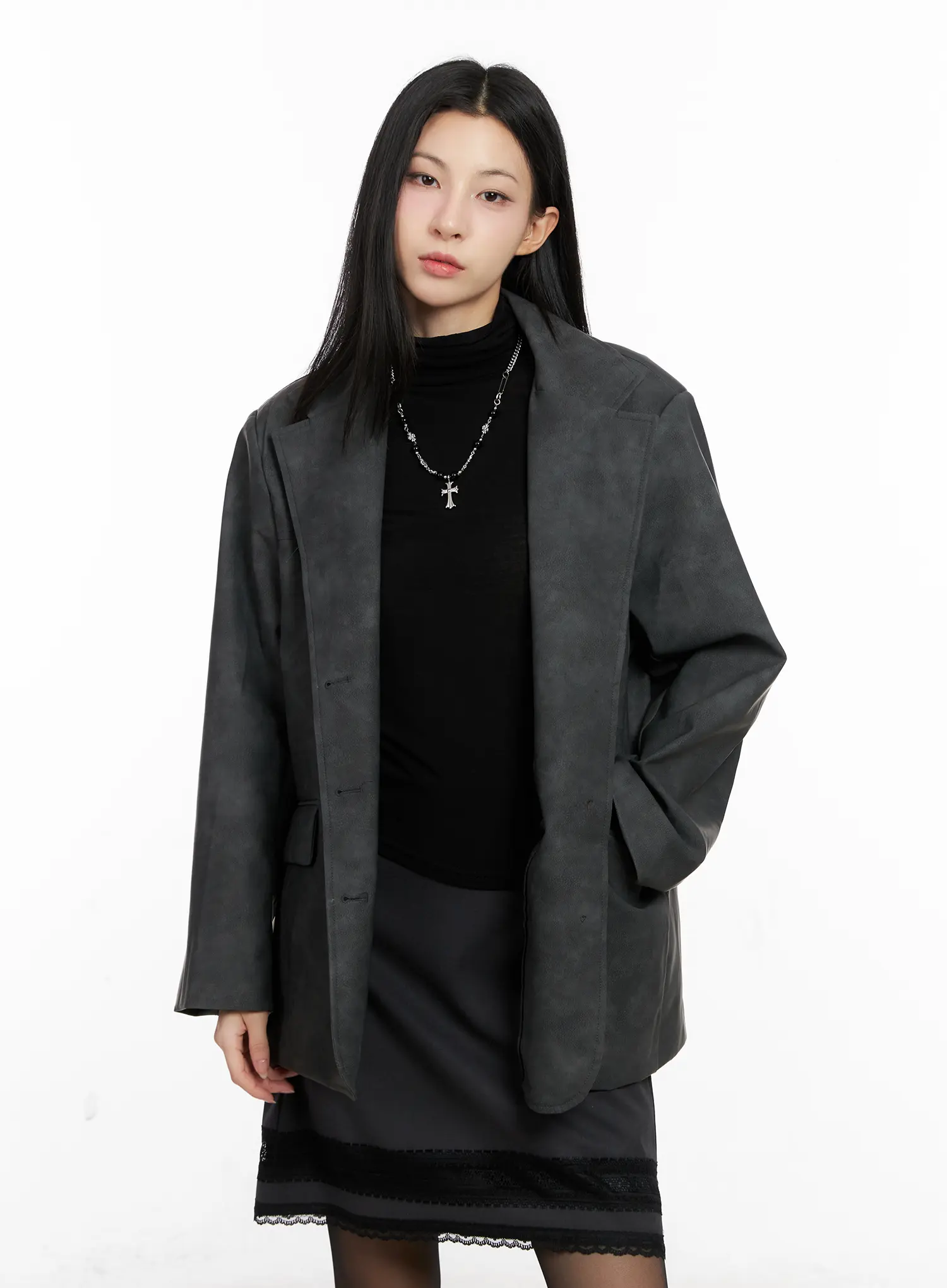 Soft-Brushed Oversized Blazer CG526 - Image 2