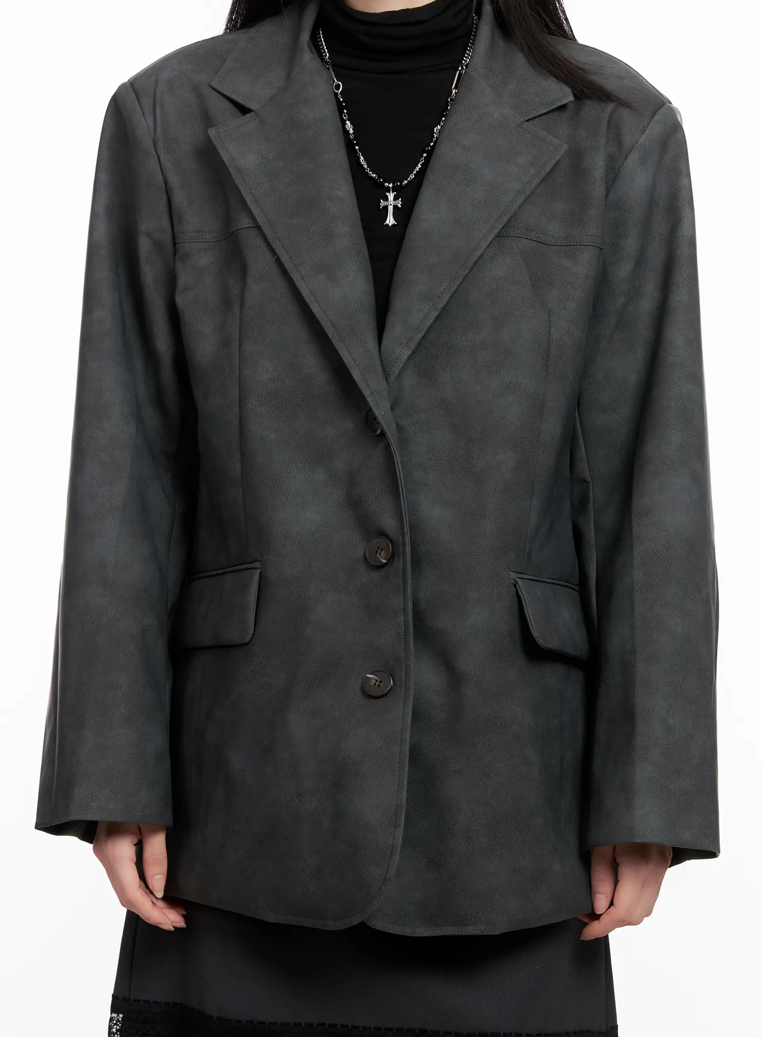 Soft-Brushed Oversized Blazer CG526 - Image 7