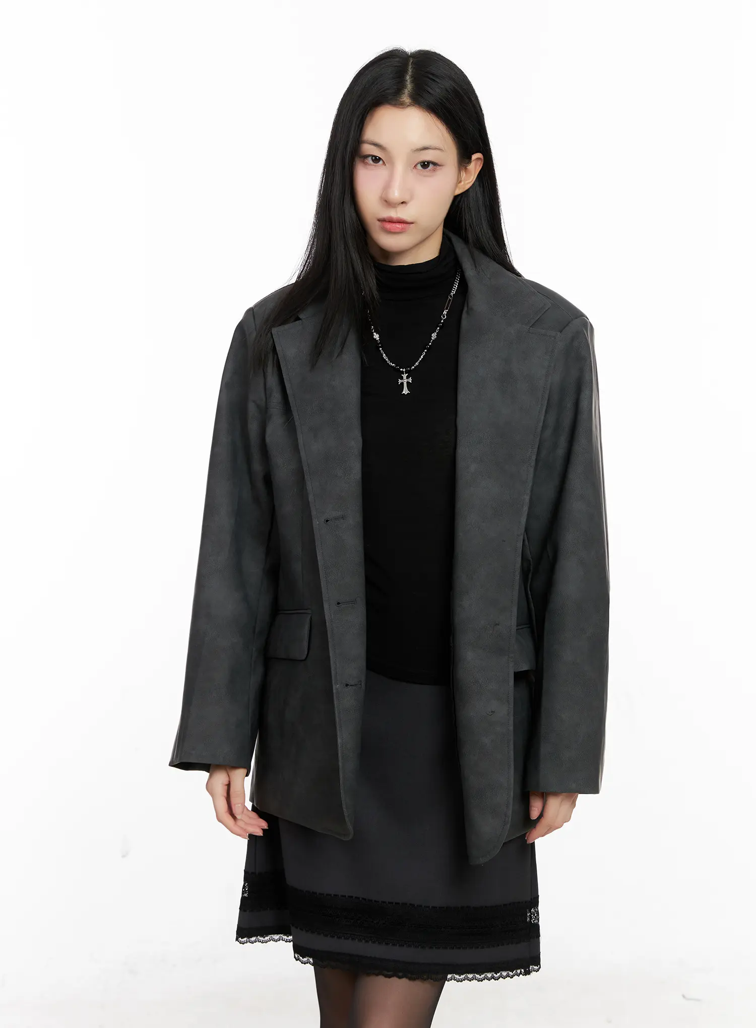 Soft-Brushed Oversized Blazer CG526 - Image 9