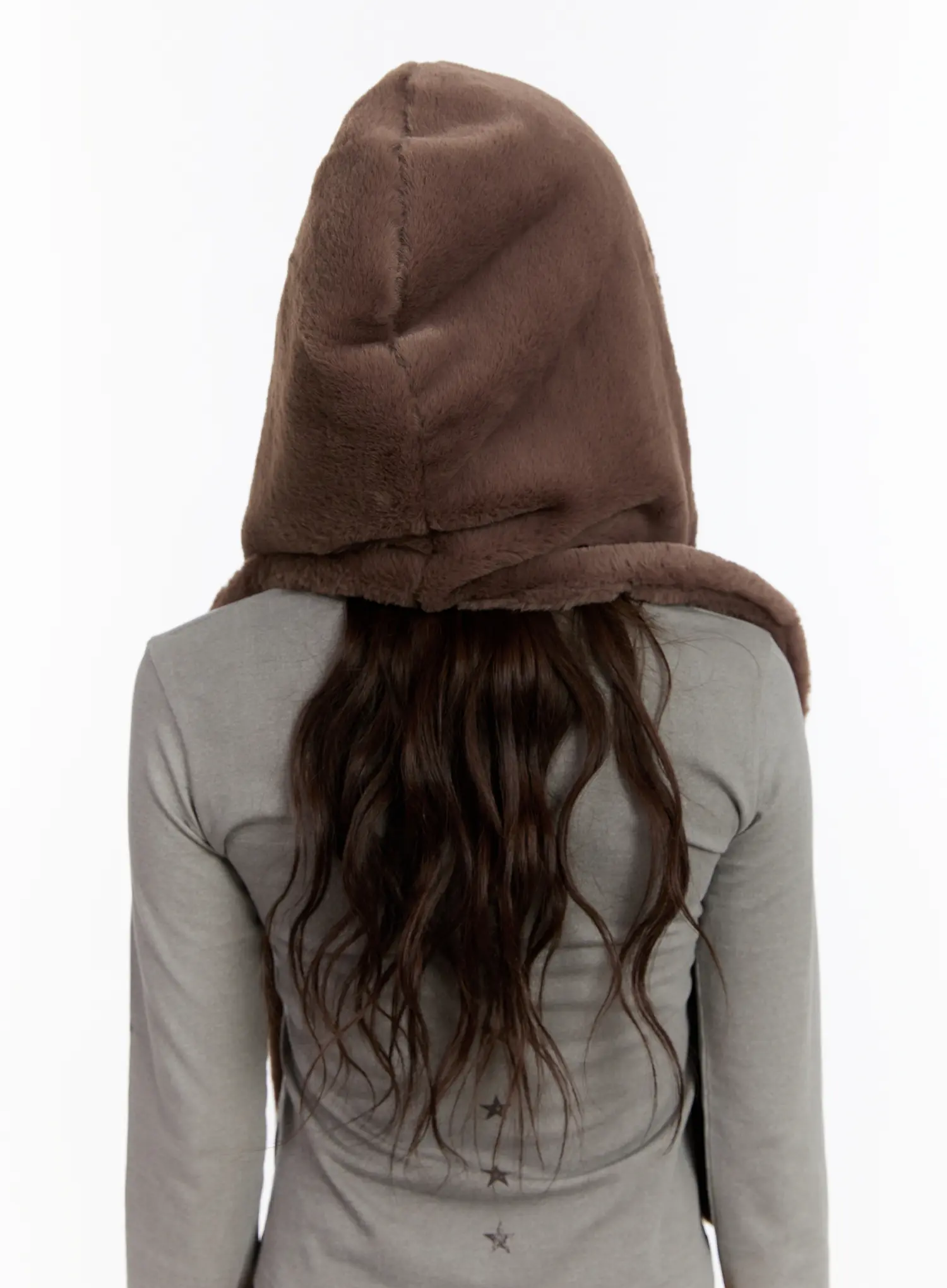 Soft Faux Fur Hooded Scarf CN527 - Image 6