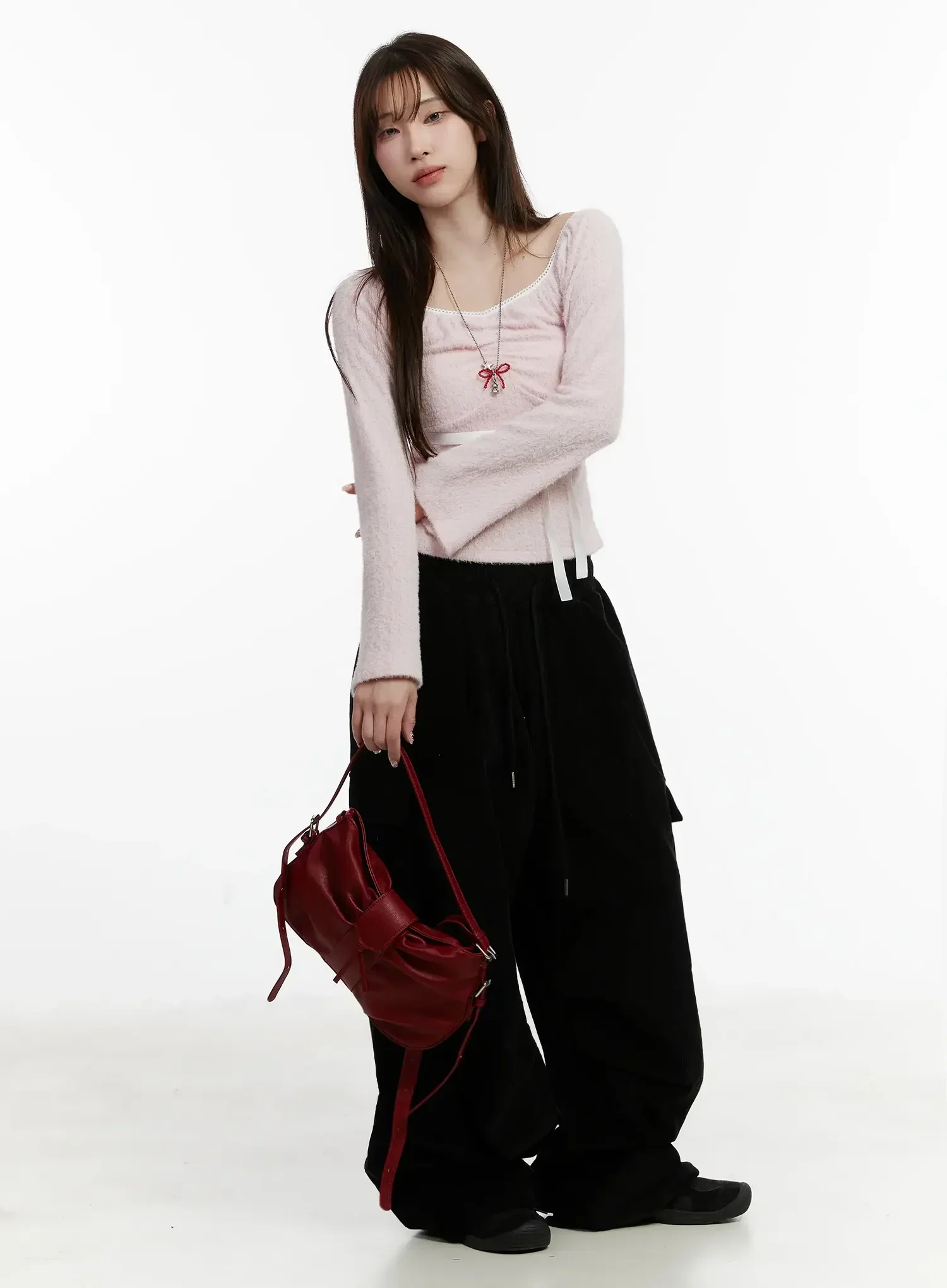 Soft Off-Shoulder Ribbon Top ID525 - Image 2