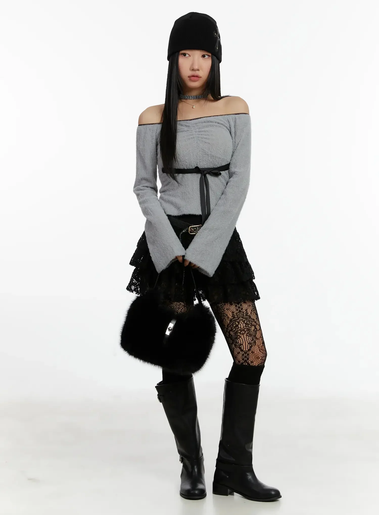 Soft Off-Shoulder Ribbon Top ID525 - Image 3