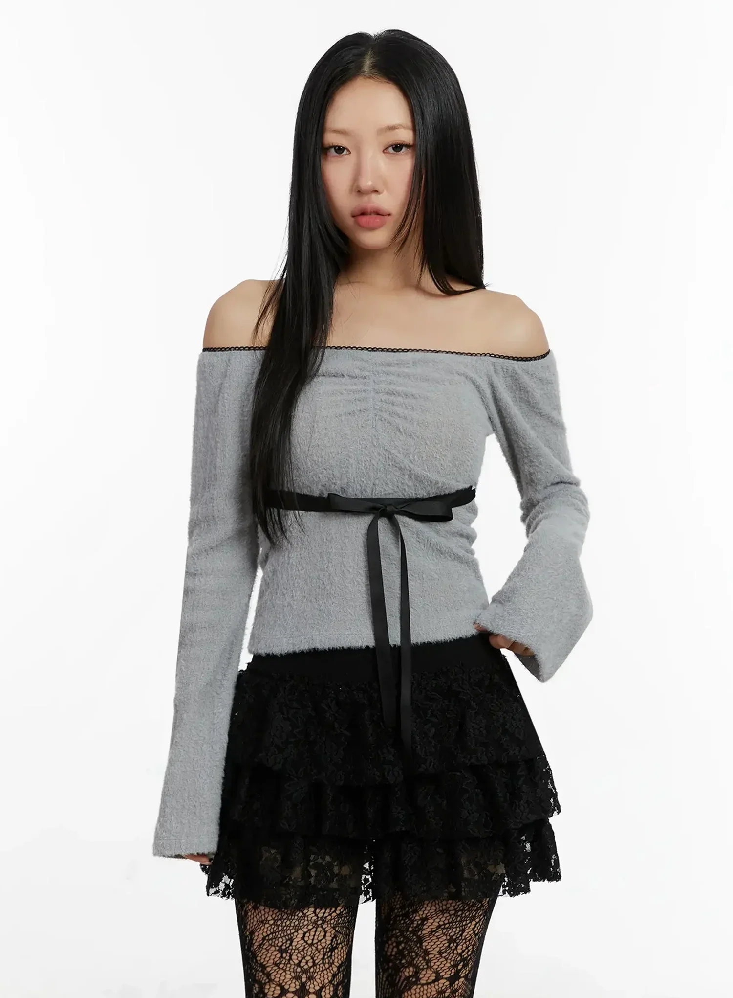 Soft Off-Shoulder Ribbon Top ID525 - Image 5