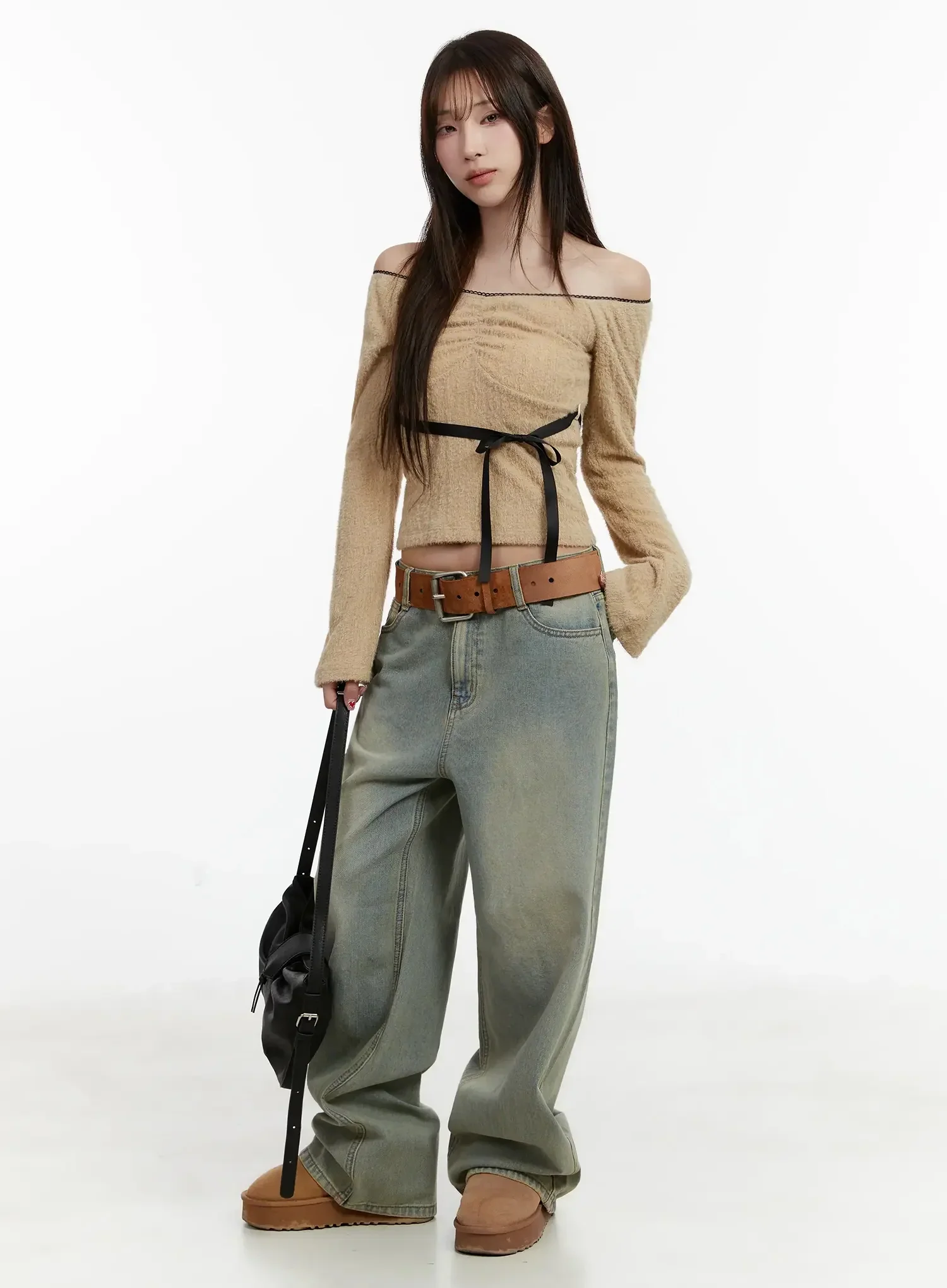 Soft Off-Shoulder Ribbon Top ID525 - Image 8
