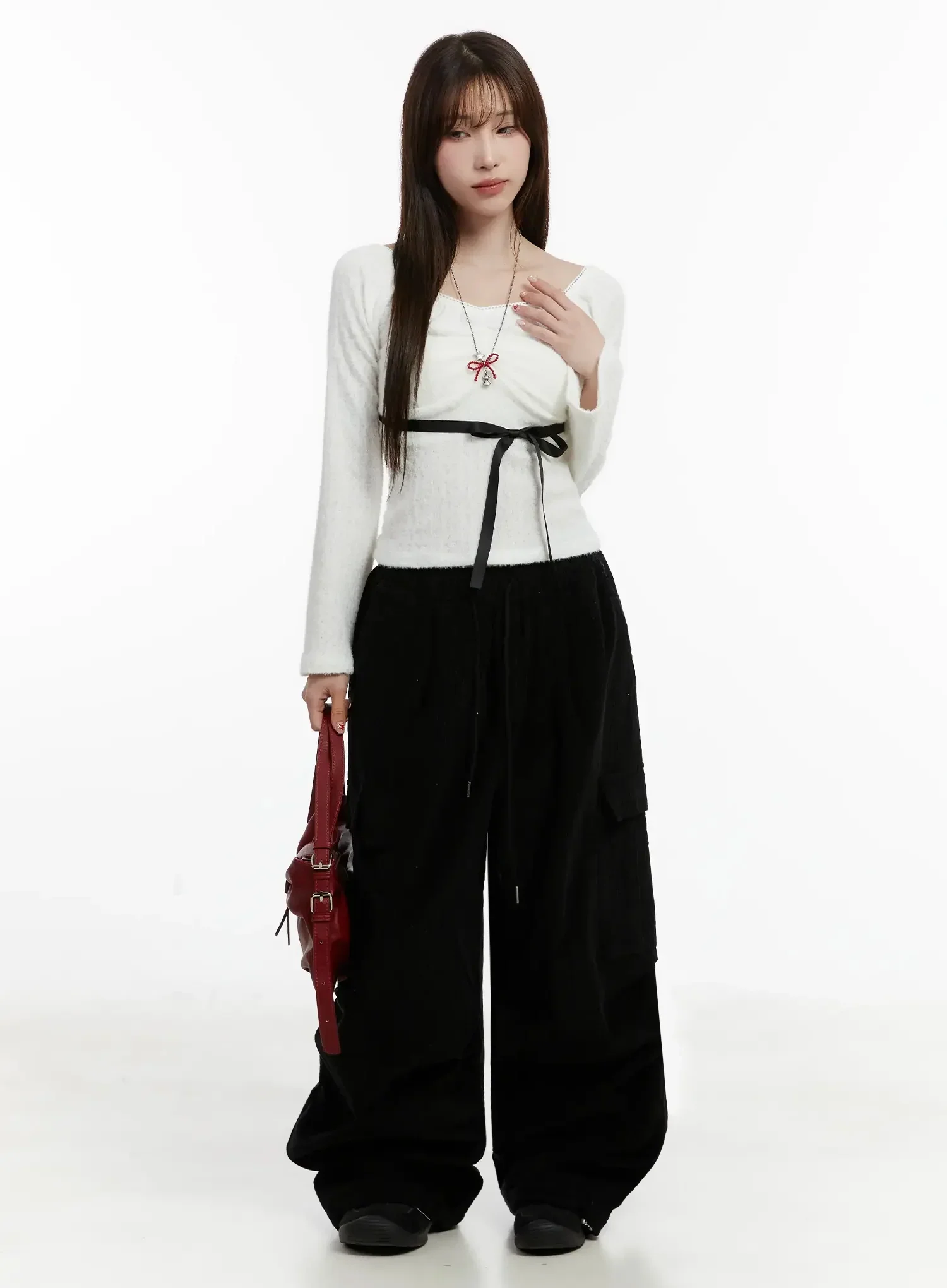 Soft Off-Shoulder Ribbon Top ID525 - Image 9