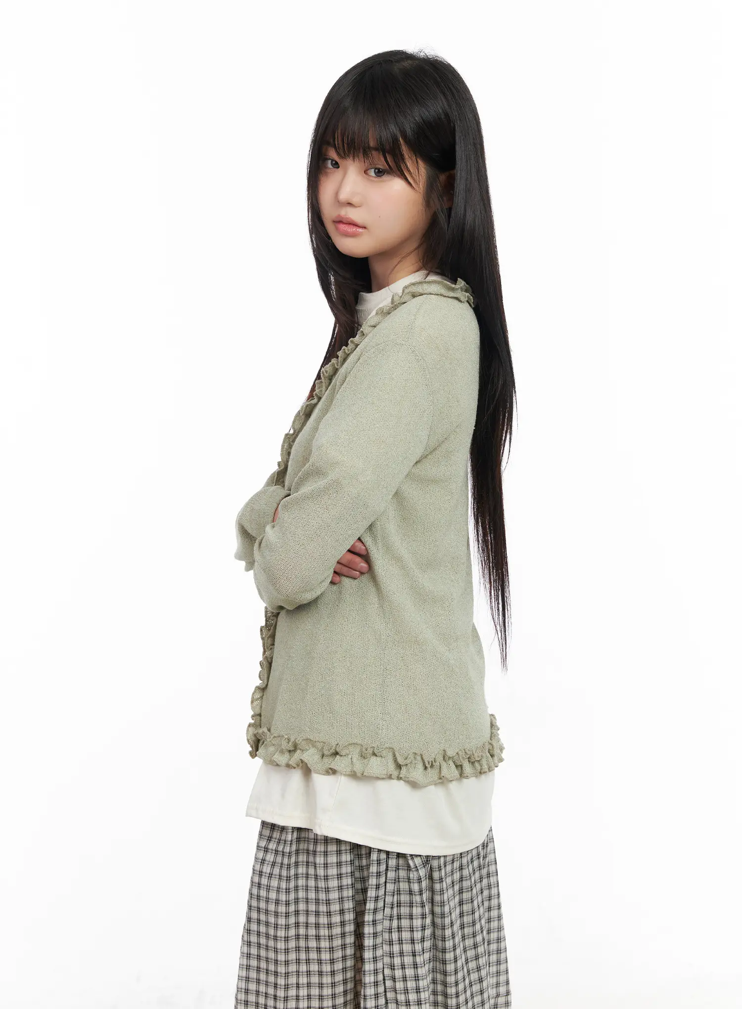 Soft Ruffle Edge Cardigan CM513 - Image 7