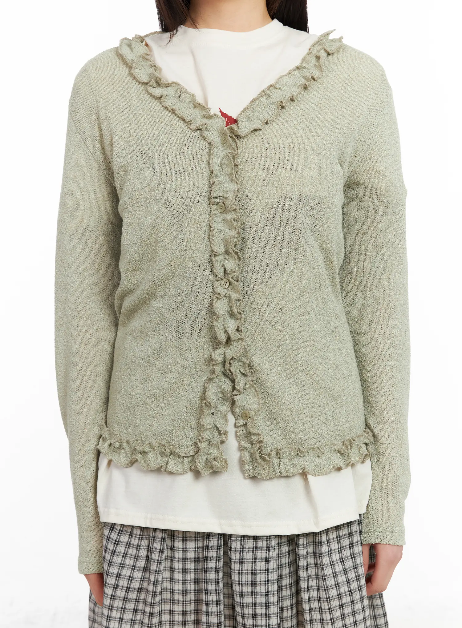 Soft Ruffle Edge Cardigan CM513 - Image 9