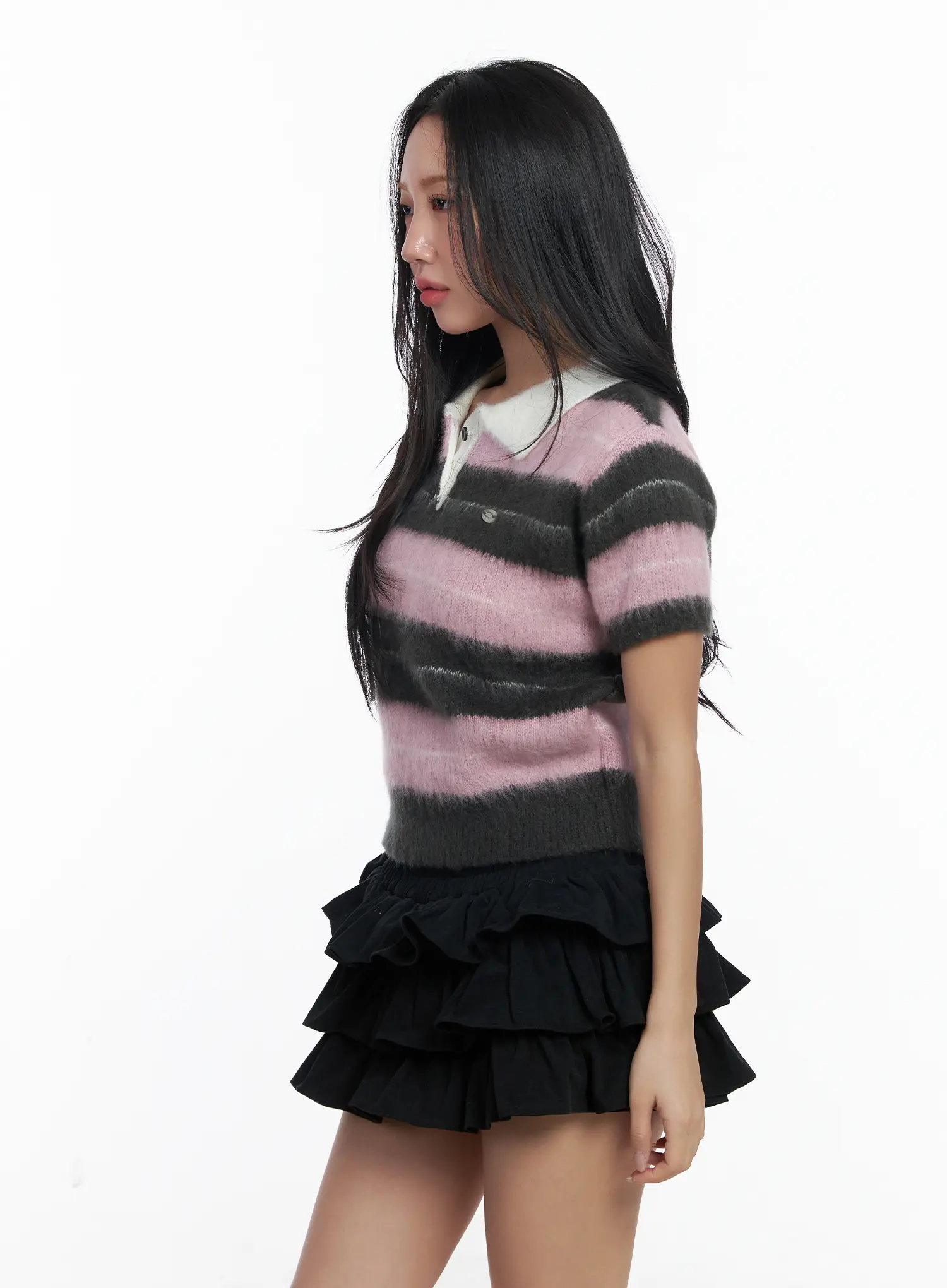 Soft Striped Polo Top CJ514 - Image 6
