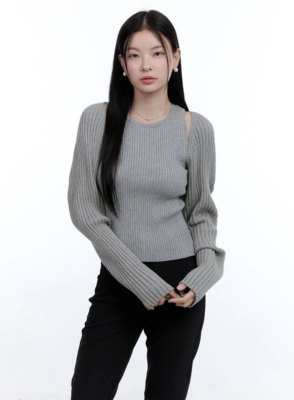 Solid Bolero Sleeve Top OO429