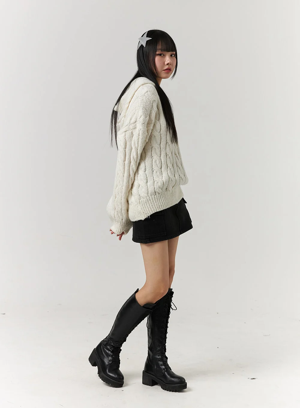 Solid Cargo Mini Skirt CJ405 - Image 3