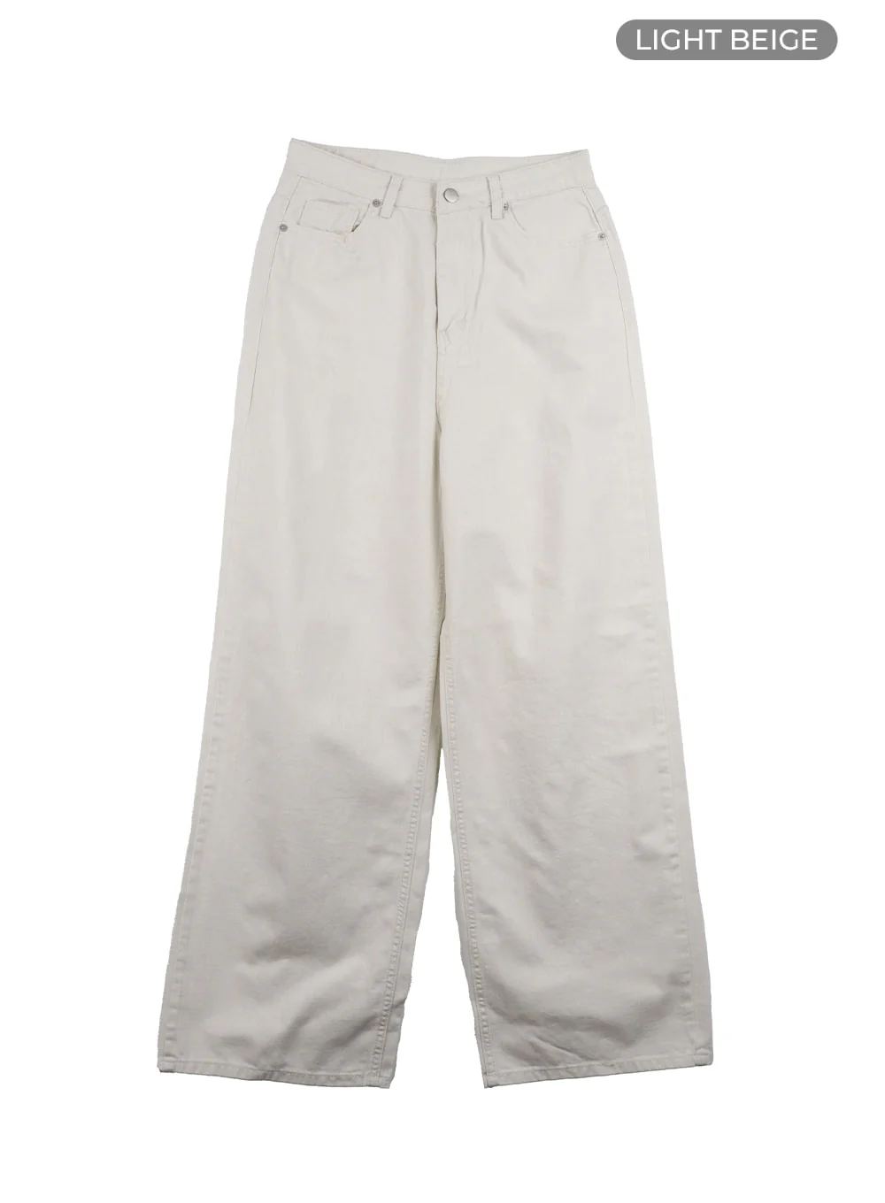 Solid Cotton Loose Fit Straight Jeans OA429 - Image 7
