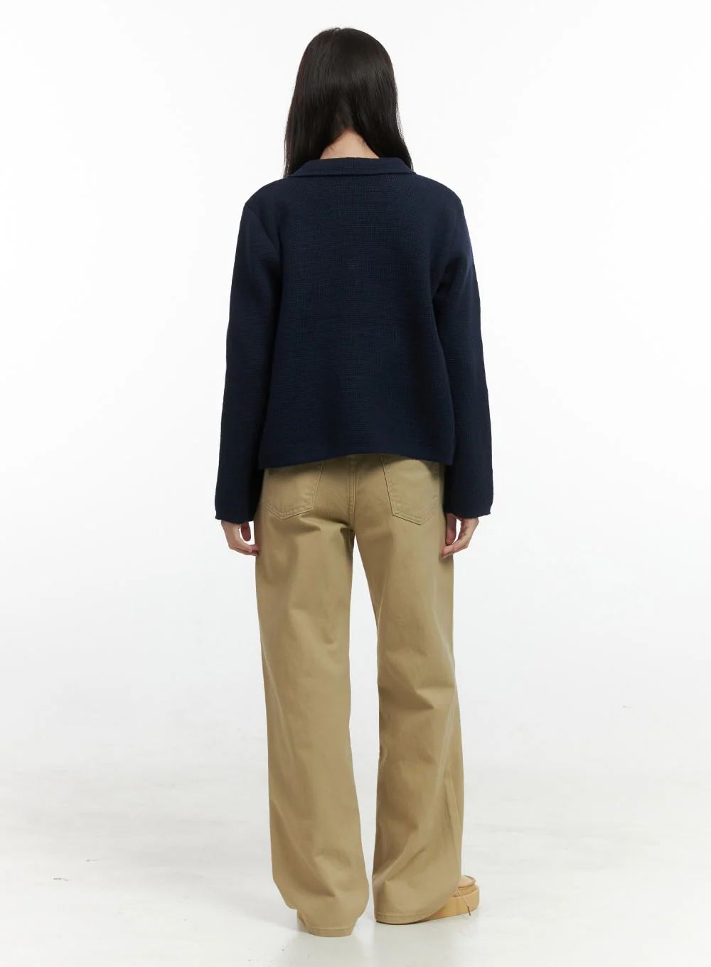 Solid Cotton Wide Leg Pants OS423 - Image 5