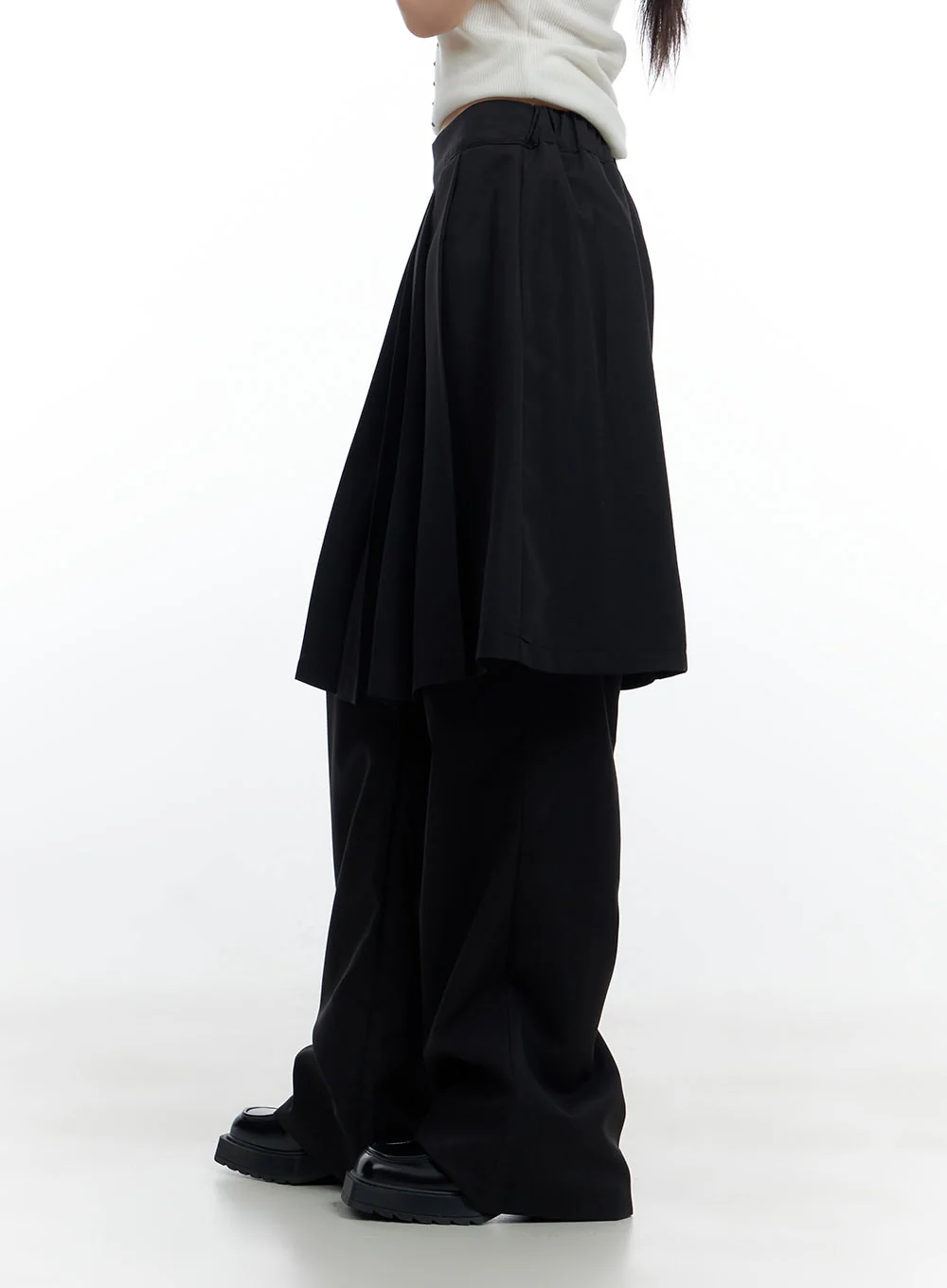 Solid Pleated Midi Skirt Bottoms CS420 - Image 3