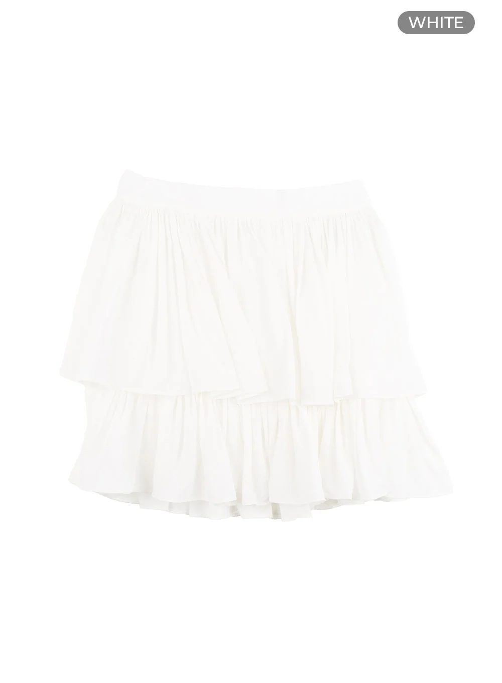 Solid Ruched Ruffle Hem Mini Skirt OY421 - Image 10