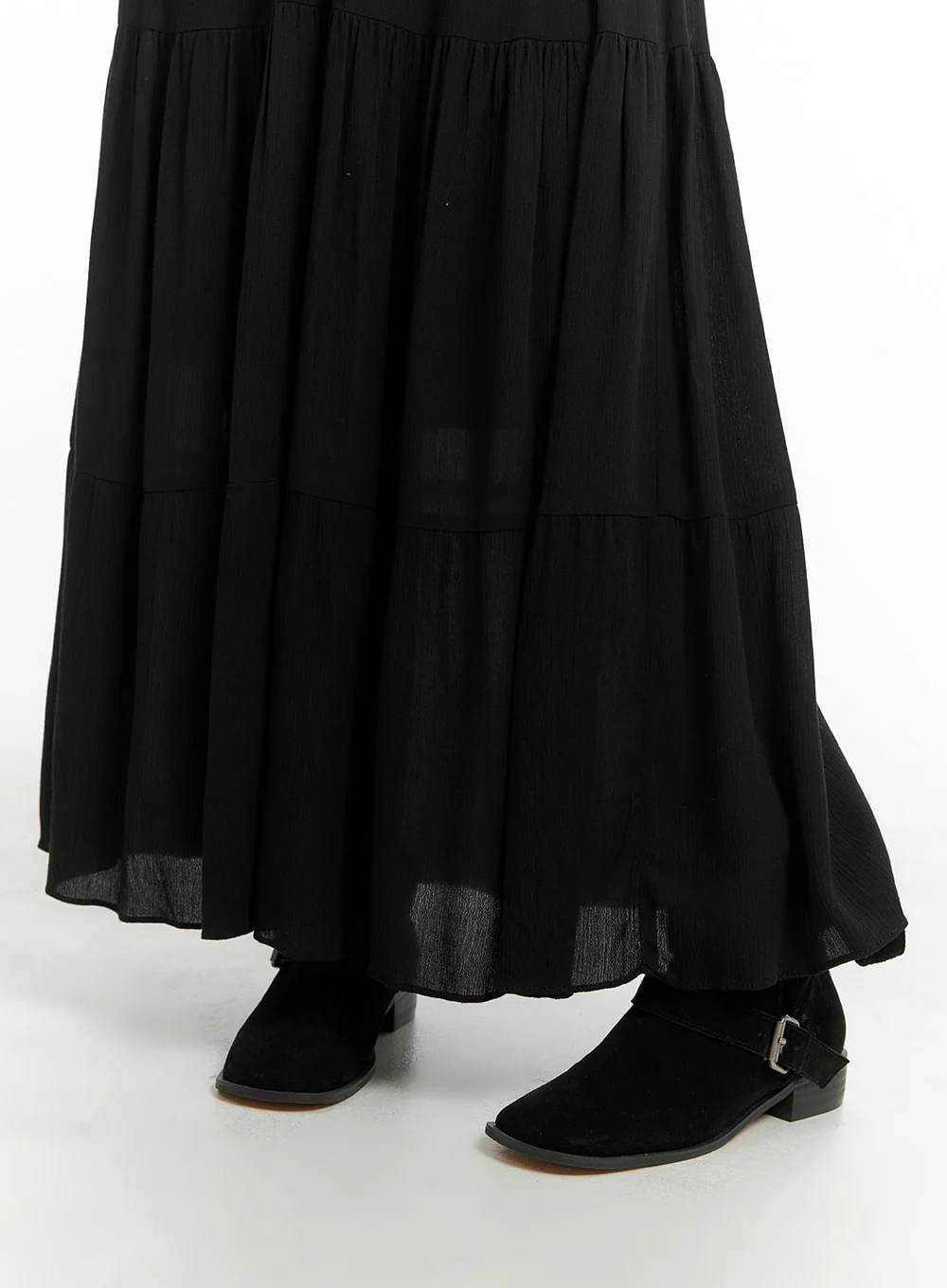 Solid Ruffle Maxi Skirt CM421 - Image 3