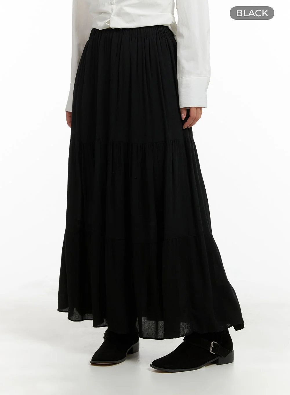 Solid Ruffle Maxi Skirt CM421 - Image 6