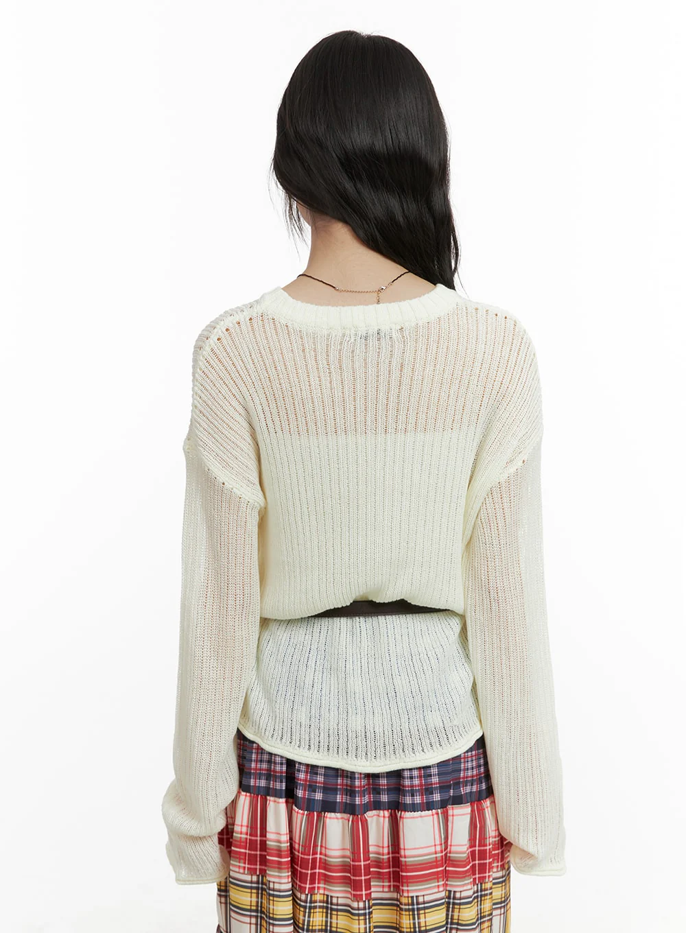 Solid Sheer Knitted Long Sleeve CA411 - Image 6