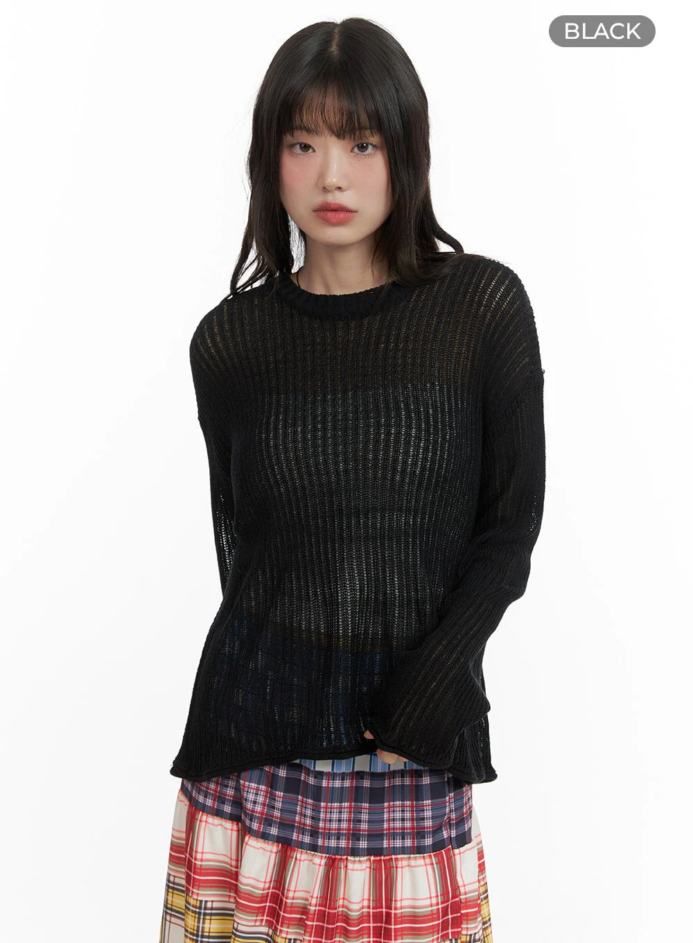 Solid Sheer Knitted Long Sleeve CA411 - Image 8