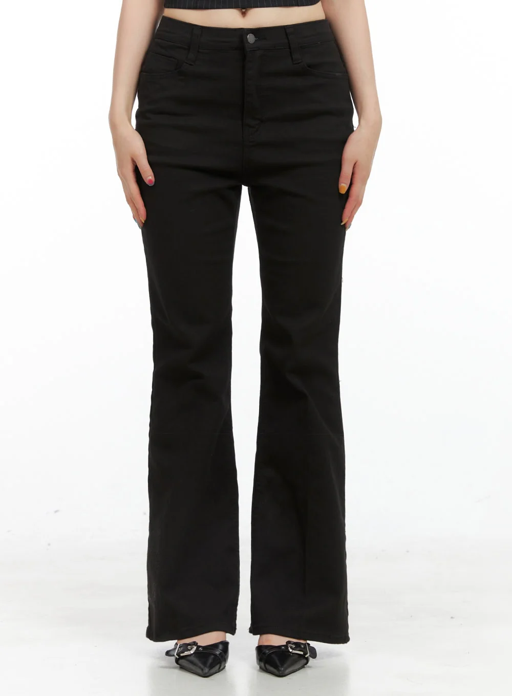 Solid Slim Bootcut Pants CG409 - Image 2
