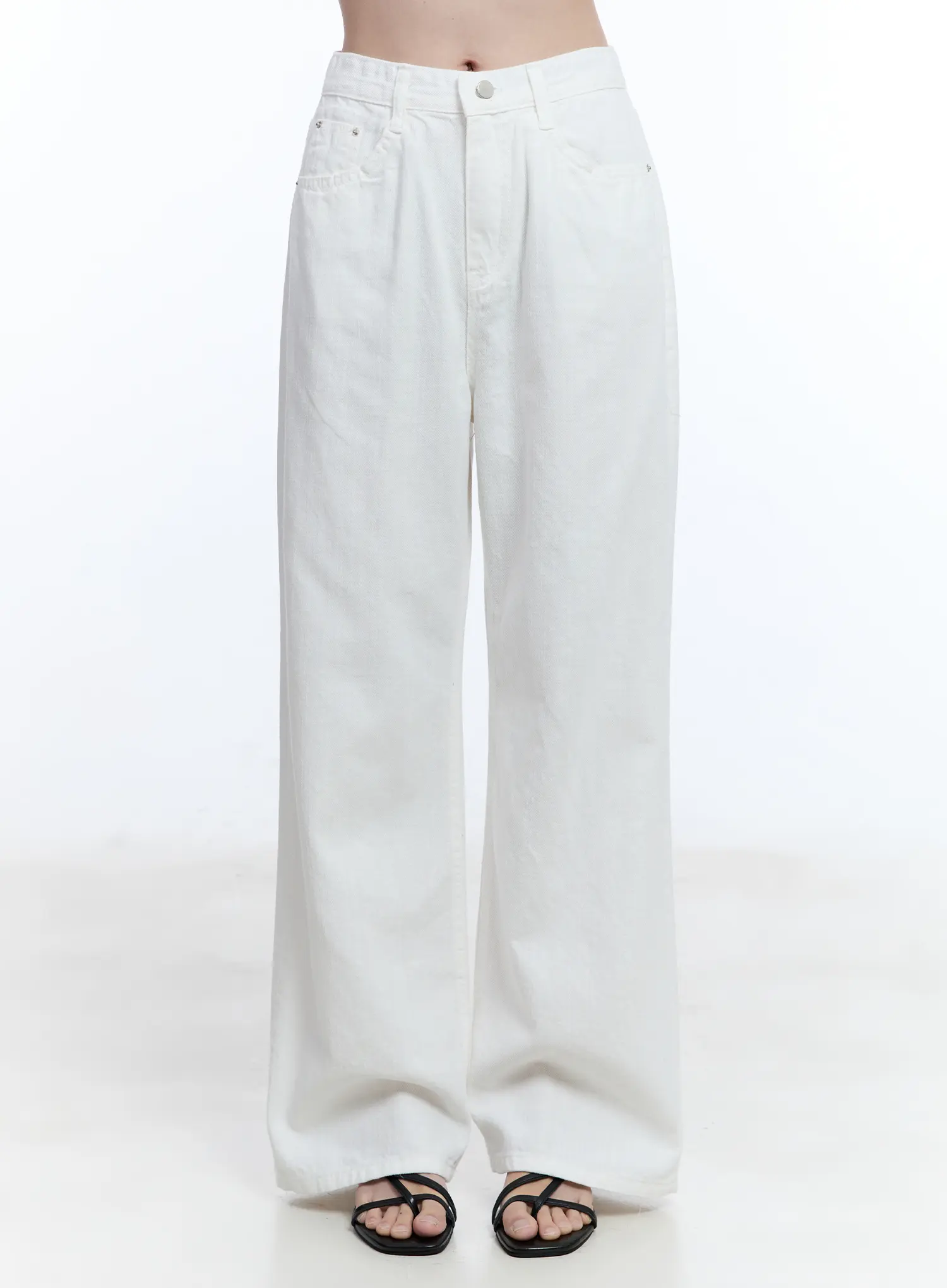 Solid Wide-Fit Pants CU513 - Image 2