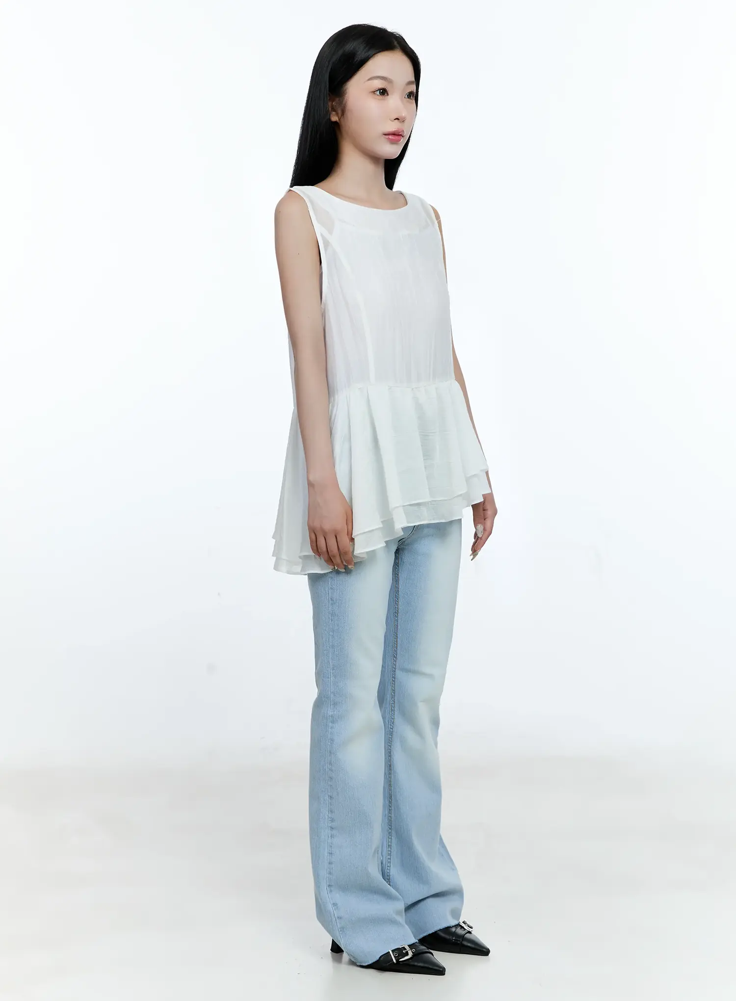 Soo Washed Flare Denim Jeans CG513 - Image 12