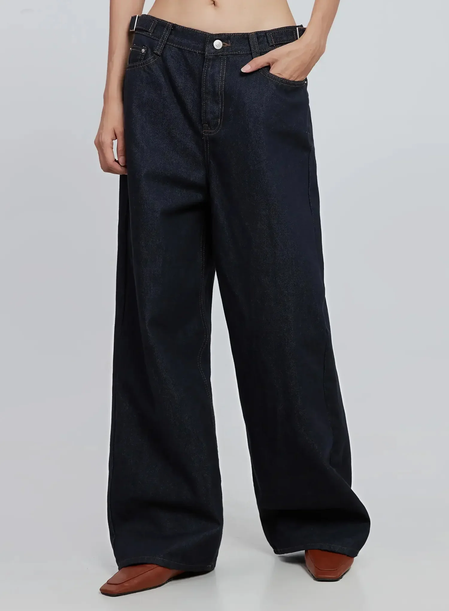 Soobin Side Button Wide-Leg Jeans IO530 - Image 10