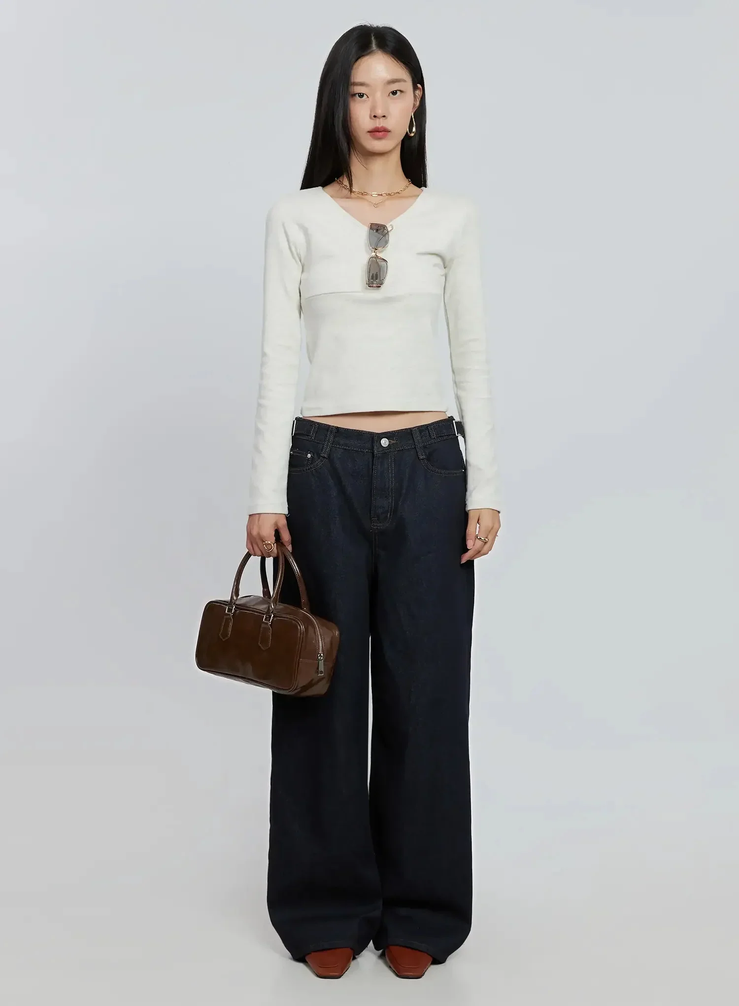 Soobin Side Button Wide-Leg Jeans IO530 - Image 15