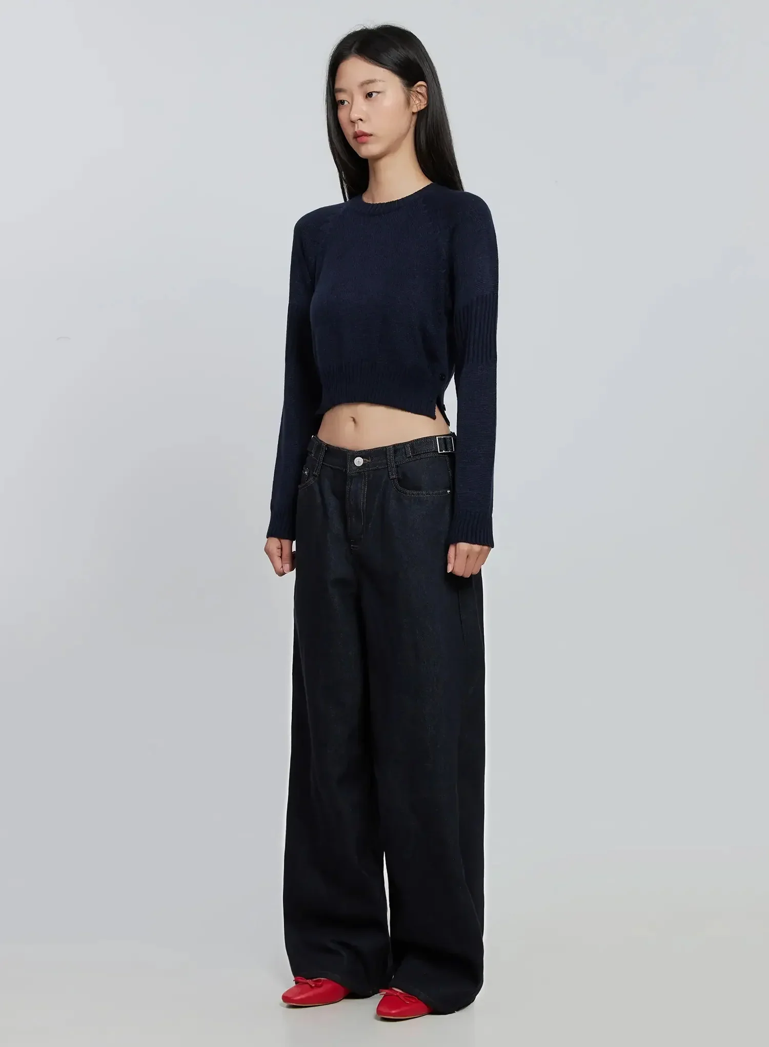 Soobin Side Button Wide-Leg Jeans IO530 - Image 7