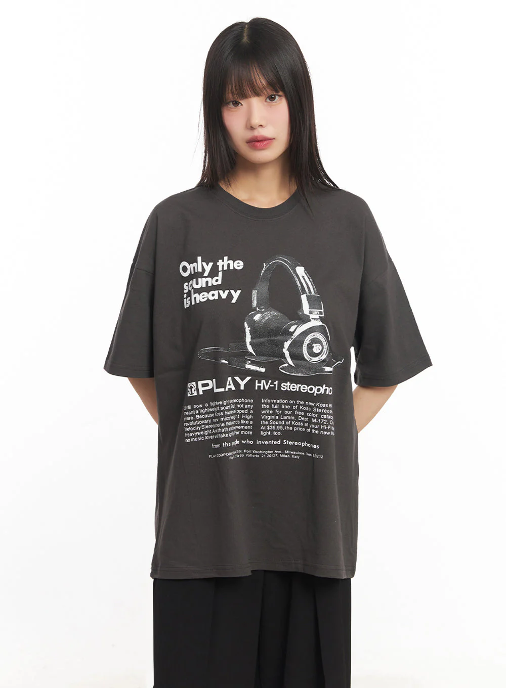 Sound Graphic Oversize T-Shirt IY502 - Image 14