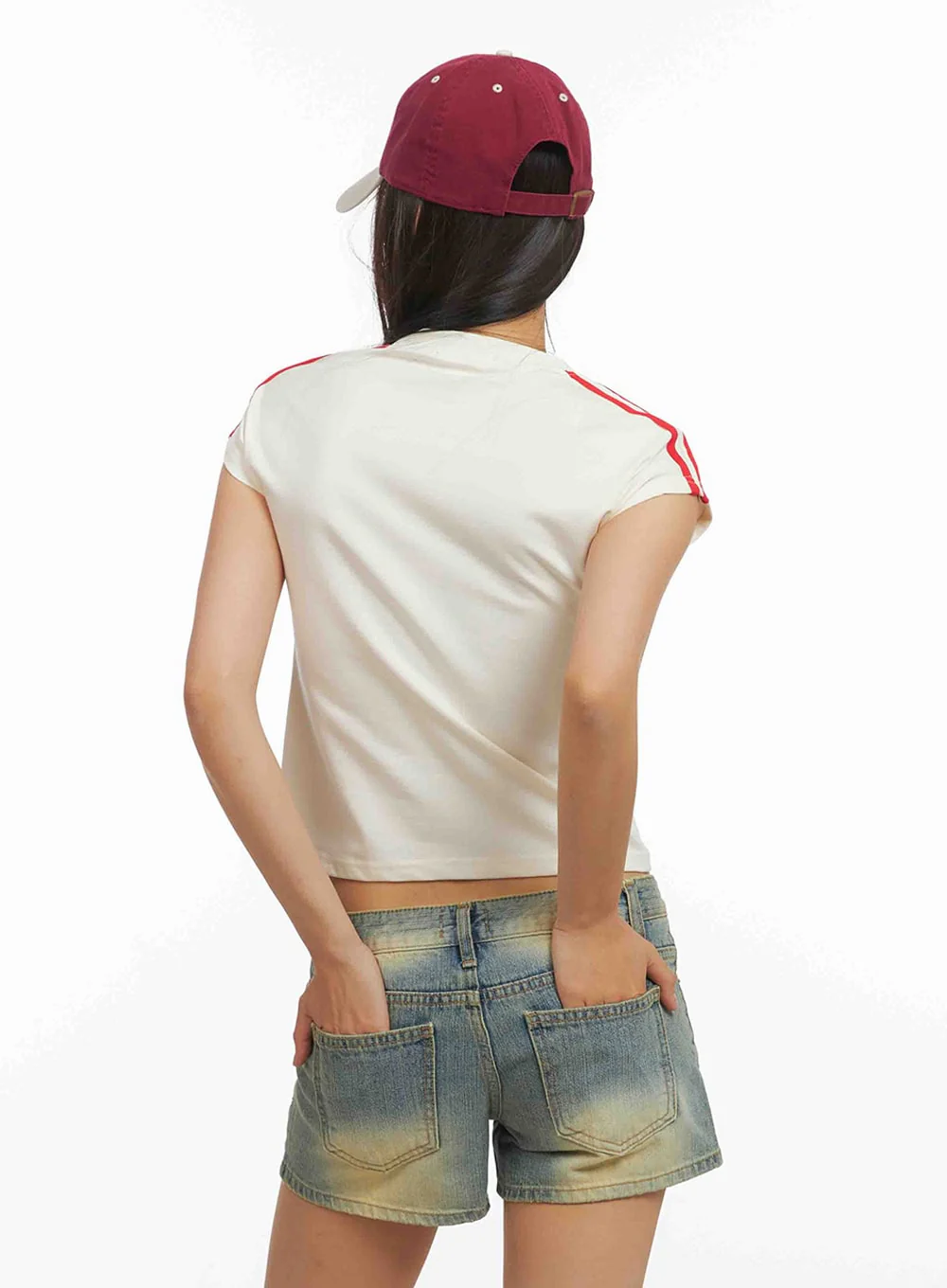 Sporty Crop T-Shirt IY422 - Image 4