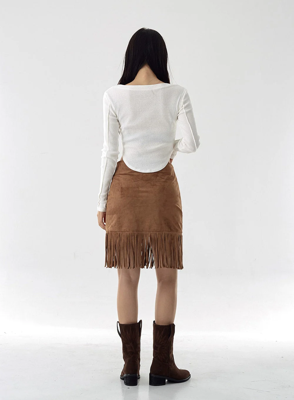 Square Neck Crop Long Sleeve Shirt CG16 - Image 11