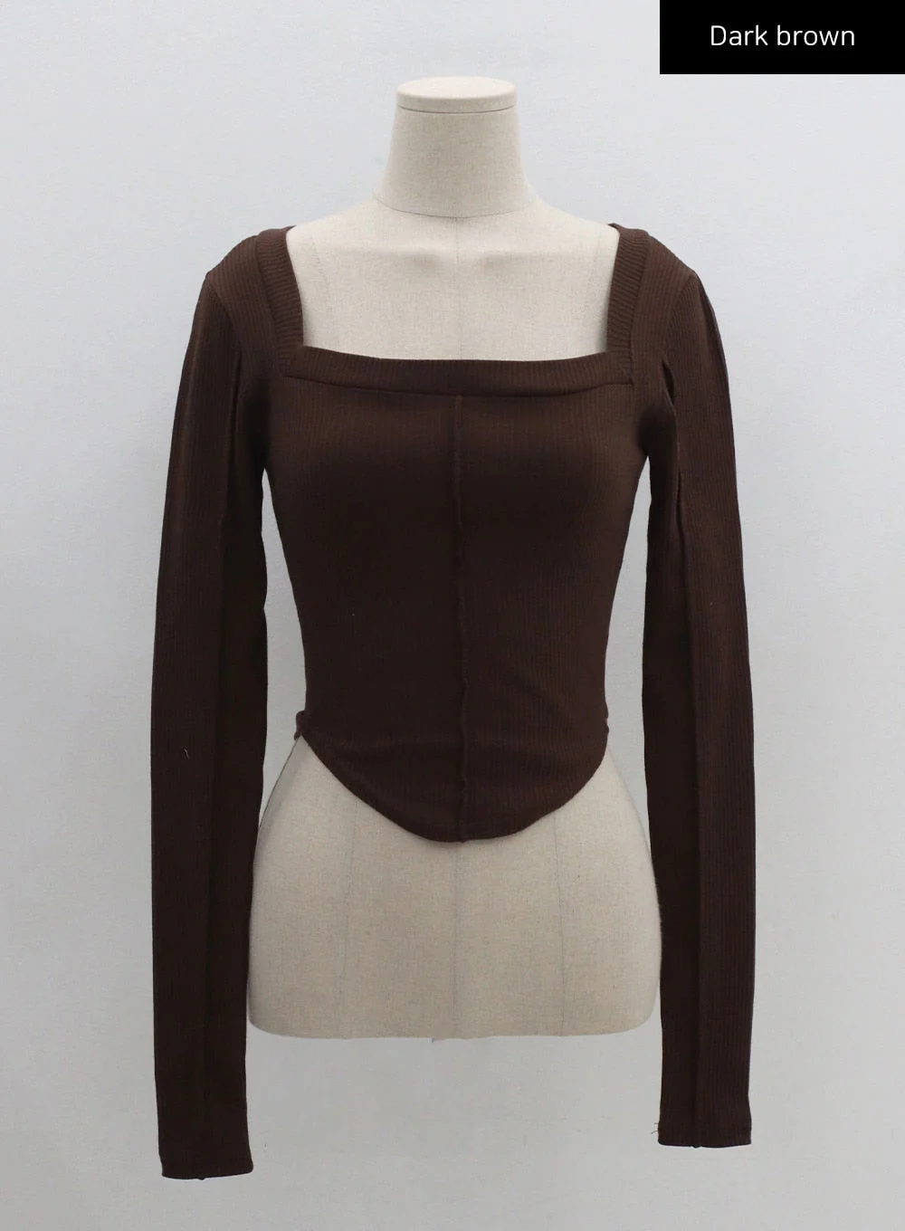 Square Neck Crop Long Sleeve Shirt CG16 - Image 17