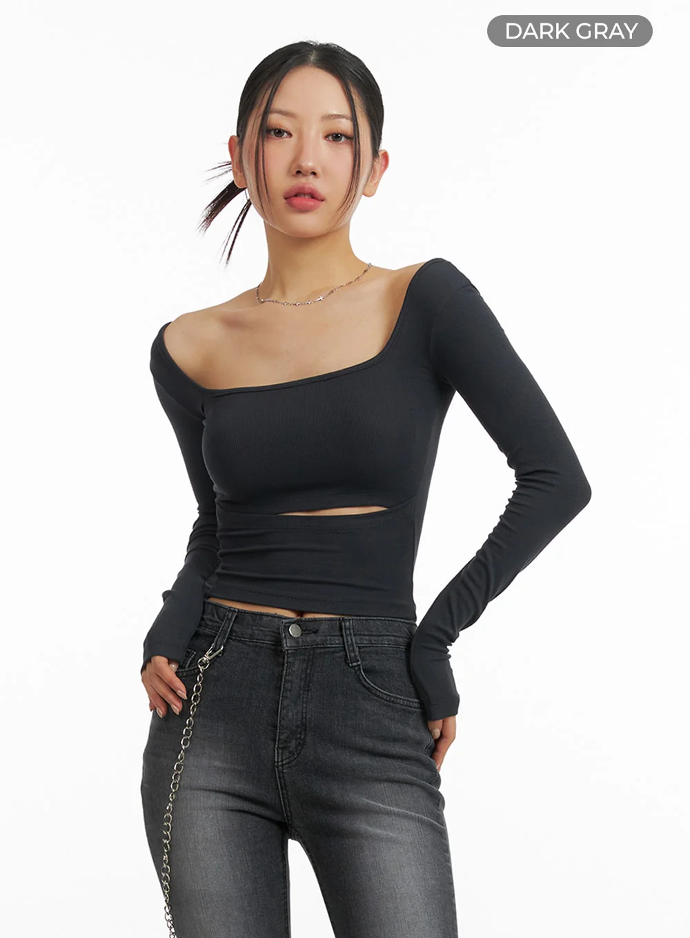 Square Neck Cut Out Crop Top IM405 - Image 7