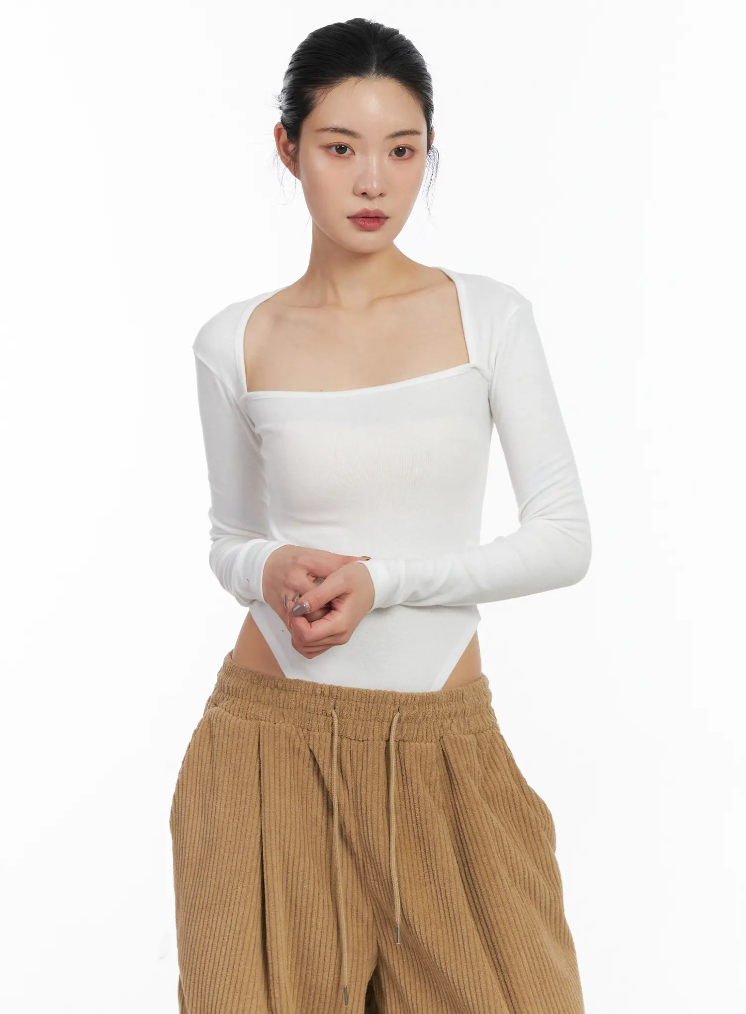 Square Neck Fleece Bodysuit CD505
