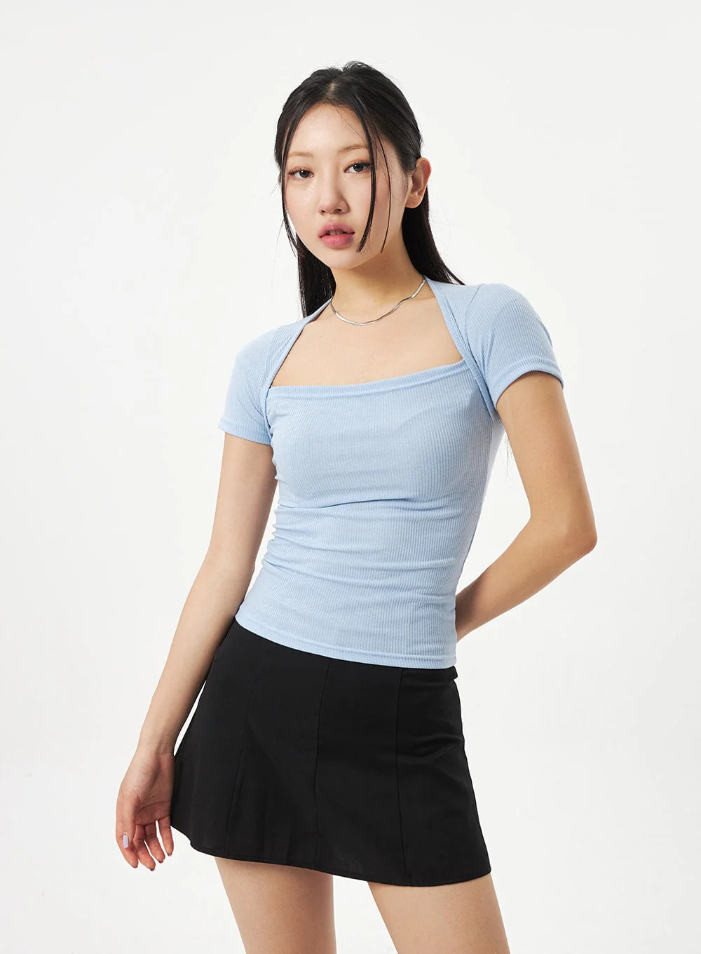Square Neck Knit Tee CA320 - Image 13