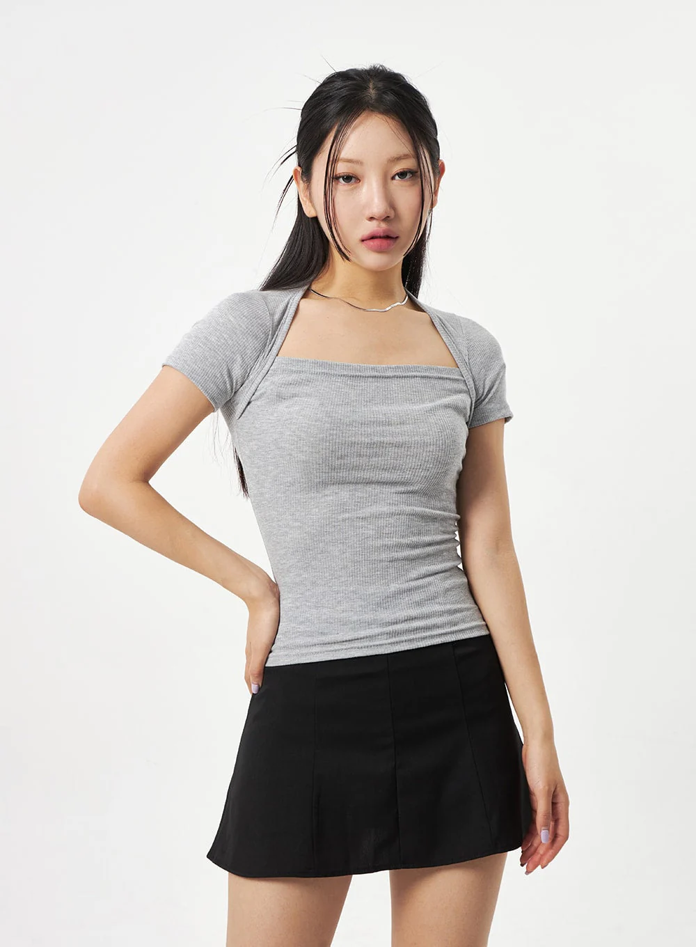 Square Neck Knit Tee CA320 - Image 15