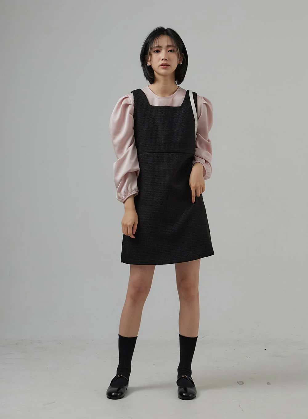 Square Neck Sleeveless Tweed Mini Dress OD29 - Image 10