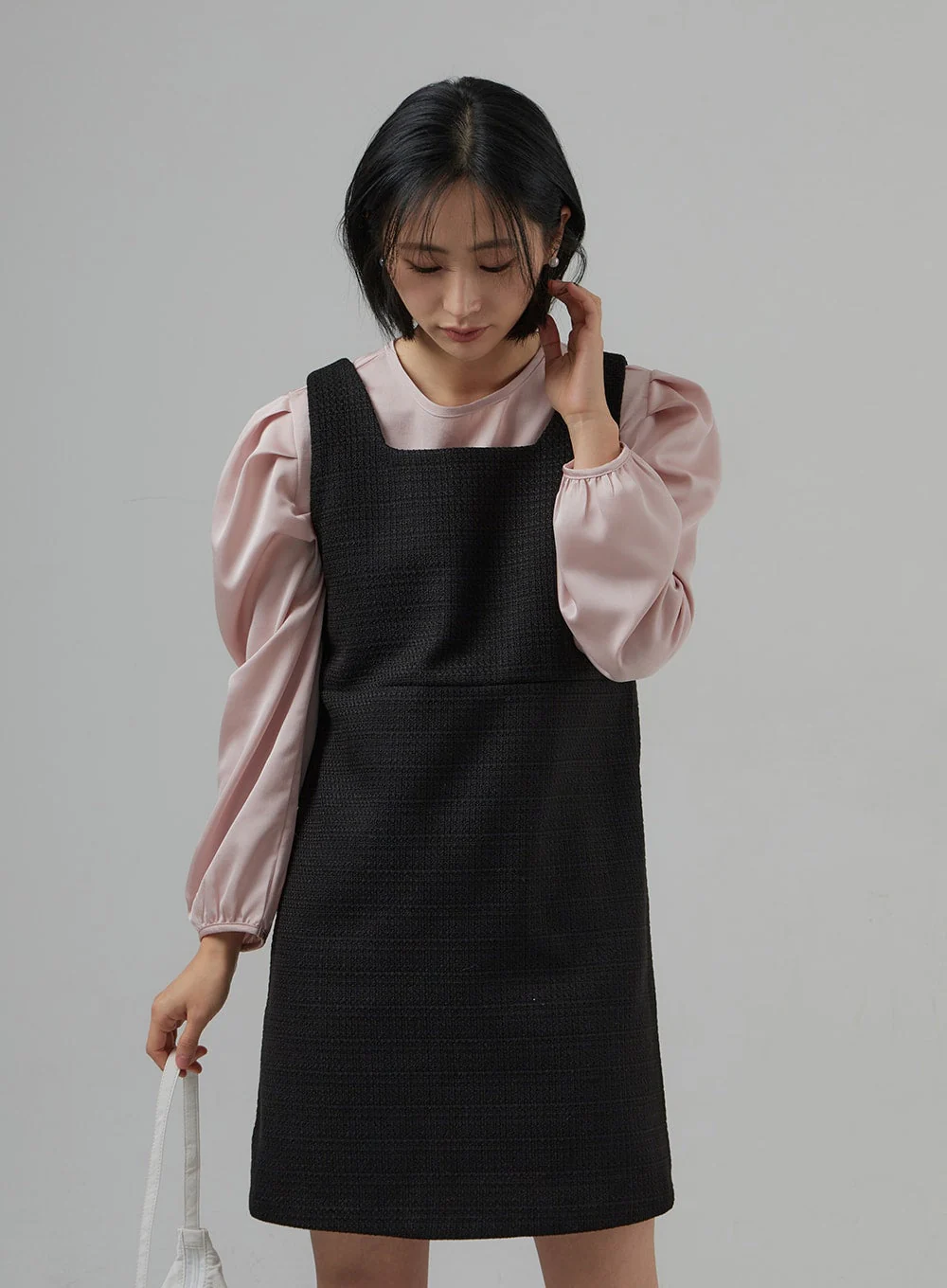 Square Neck Sleeveless Tweed Mini Dress OD29 - Image 12