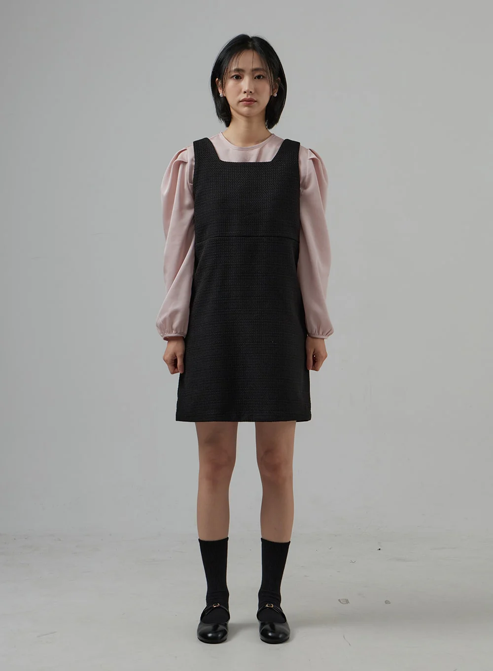 Square Neck Sleeveless Tweed Mini Dress OD29 - Image 14