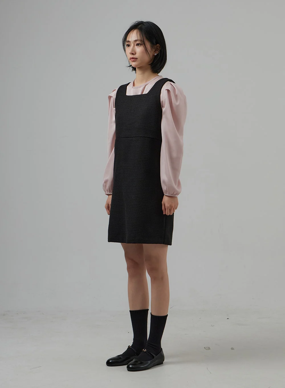 Square Neck Sleeveless Tweed Mini Dress OD29 - Image 15