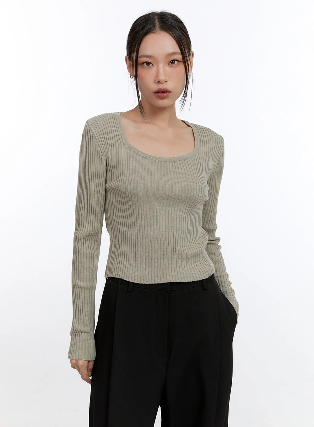 Square-Neck Solid Crop Top CN401 - Image 10