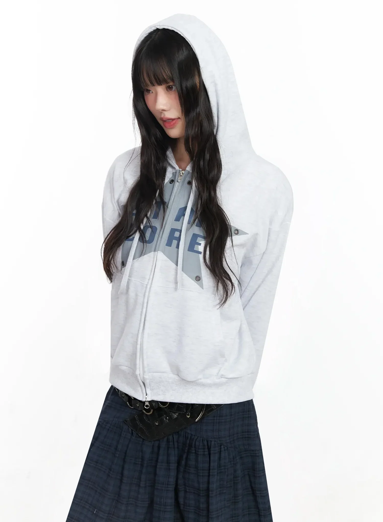 Star Core Eyelet Graphic Hoodie IF505 - Image 9