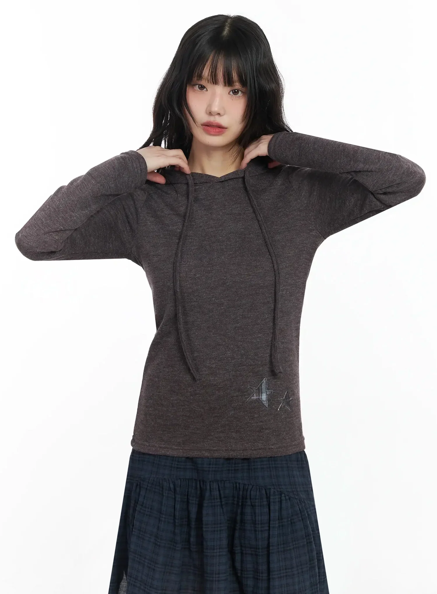 Star Patched Hoodie F517 - Image 3